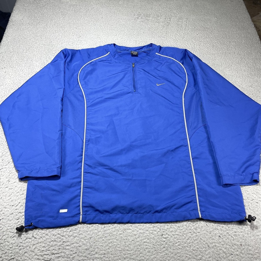 Nike Jacket Mens 2XL Blue Dri-FIT 1/4 Zip‎ Running Windbreaker Pullover Training